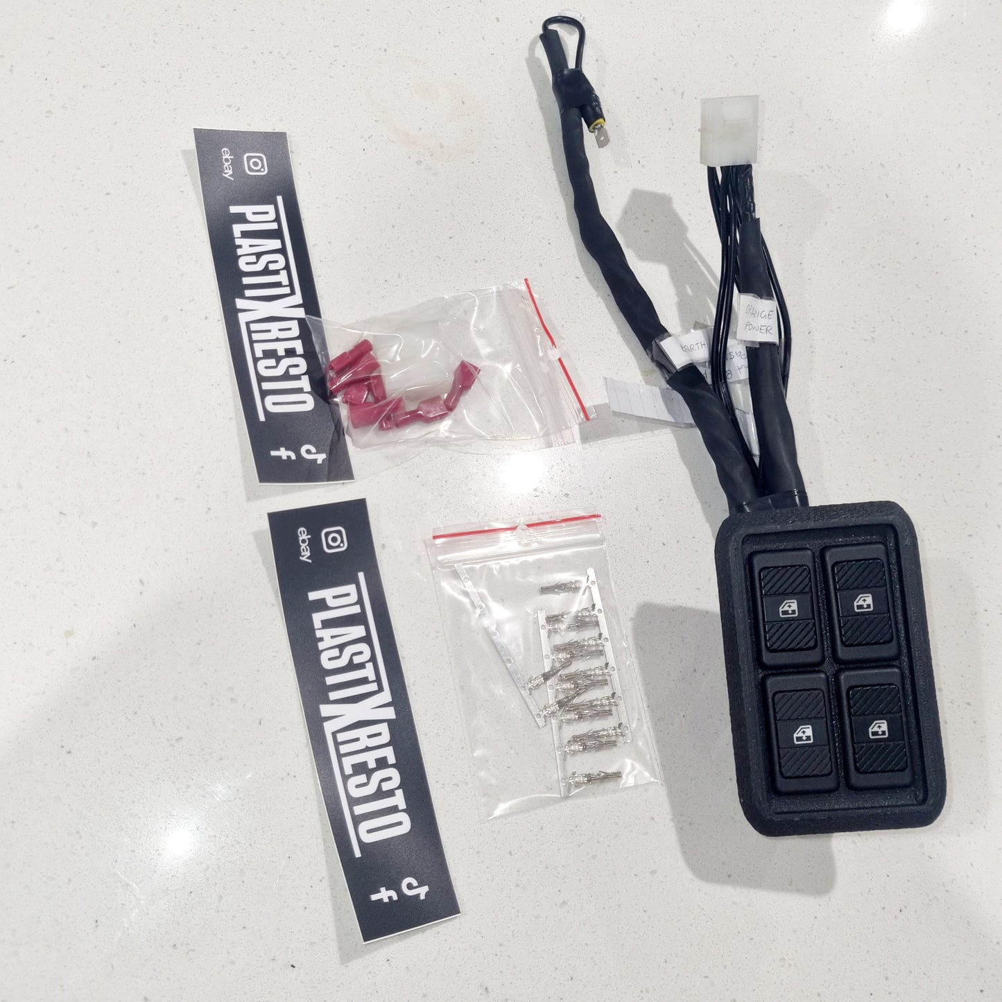 VL power window switch console with switches and loom